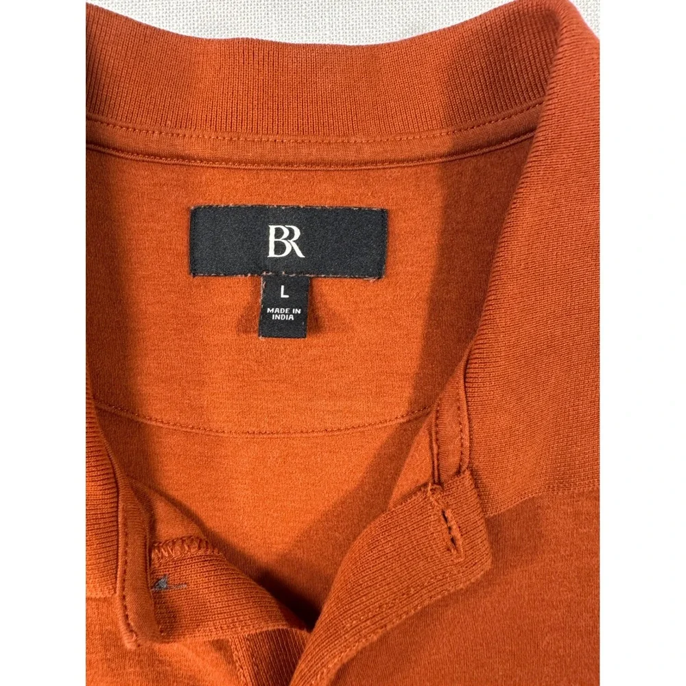 Banana Republic Mens Short Sleeve Polo Shirt Burnt Orange Rust Large